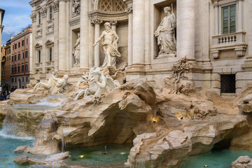 Fototapeta na wymiar Fontana di Trevi or Trevi Fountain. Rome. Italy