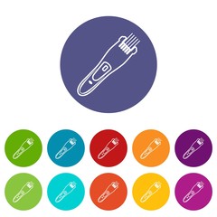 Electric hair clipper icons color set vector for any web design on white background
