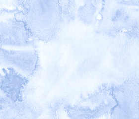 Light blue watercolor frame with torn strokes and stripes. Abstract background for design, layouts and patterns.