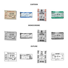 Vector illustration of ticket and admission icon. Set of ticket and event stock vector illustration.