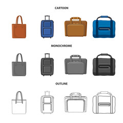 Isolated object of suitcase and baggage logo. Collection of suitcase and journey stock symbol for web.