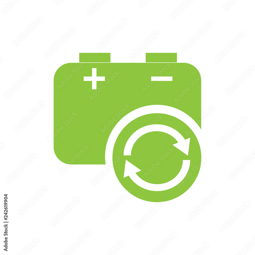Fototapete battery recycle icon on white background for graphic and web design, modern simple vector sign. inte