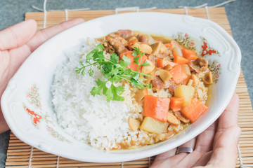 Curry rice of japan.Food Japan Concept.