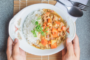 Curry rice of japan.Food Japan Concept.