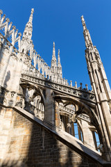 Fototapeta na wymiar Milan Cathedral (Duomo di Milano), gothic church, Milan, Italy