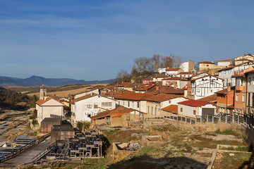Añana salty valley salines in Alava, basque country