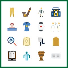 Fototapeta premium 16 person icon. Vector illustration person set. search engine and hockey icons for person works