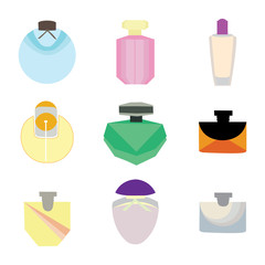 Perfume icons set isolated on white background