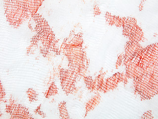 White napkin in red blood as abstract background