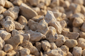 White gravel on a construction site as an abstract background