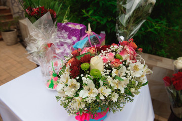 bunches of flowers, gifts