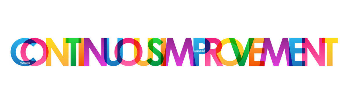 CONTINUOUS IMPROVEMENT colorful typography banner
