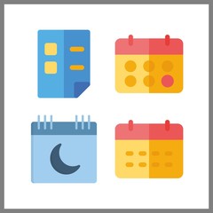 4 organizer icon. Vector illustration organizer set. list and calendar icons for organizer works