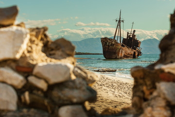 The famous shipwreck near Gythio Greece