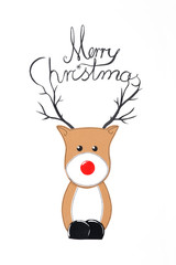 Simple christmas card with reindeer