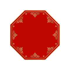 中国式の八角のフレーム。 八卦。 縁起の良い枠組みのデザイン。 アジア風の八角形のデザイン。フレームデザインのコレクション。