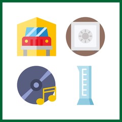 4 storage icon. Vector illustration storage set. safebox and transportation icons for storage works