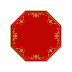 中国式の八角のフレーム。 八卦。 縁起の良い枠組みのデザイン。 アジア風の八角形のデザイン。フレームデザインのコレクション。