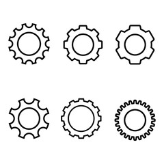 Gear Line Vector Icon, logo on white background