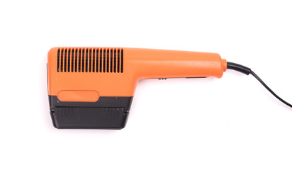 Old hairdryer isolated