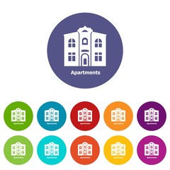 Apartments icons color set vector for any web design on white background