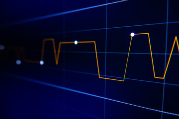 Stock exchange market graph on LED screen for business concept.