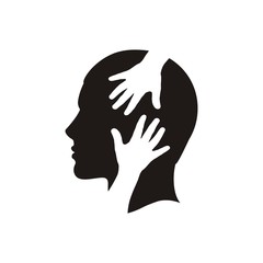 Профиль человека и рука