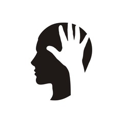 Профиль человека и рука