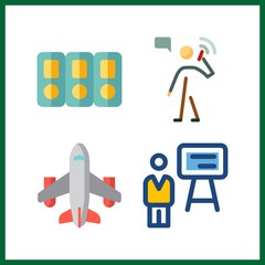 4 corporate icon. Vector illustration corporate set. talking and folders icons for corporate works