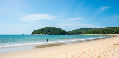 Bang Tao beach in Phuket Thailand. Summer day