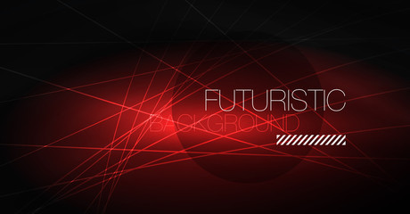 Digital technology abstract background - neon geometric design. Abstract glowing lines. Colorful techno background. Futuristic shape.