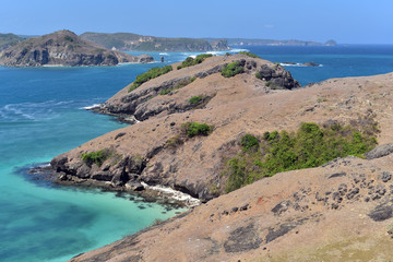 Crystal waters and Merese Hills (Bukit Merese), is one of the best sunset point in Lombok Island, Indonesia