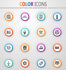 BIO Fuel industry icons set