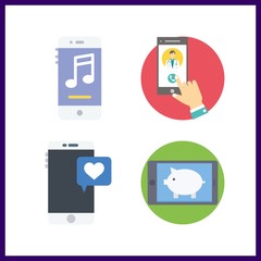 4 telephone icon. Vector illustration telephone set. smartphone icons for telephone works