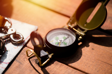 Fototapeta na wymiar green military compass