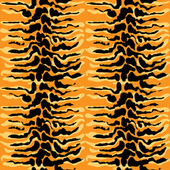 Seamless tiger pattern. Tiger skin grunge texture. Vector illustration.