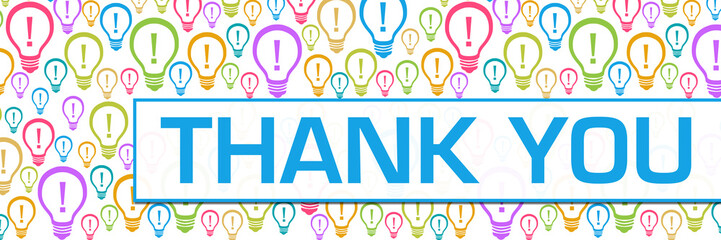Thank You Bulbs Colorful Texture Text Horizontal 