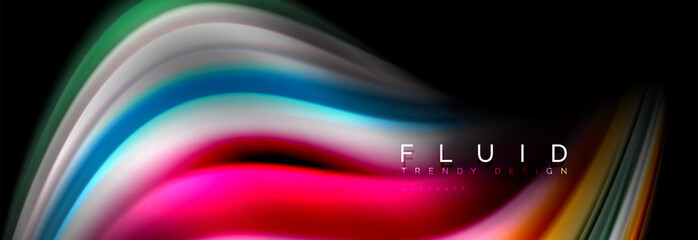 Fluid wave line background or pattern. Geometric technology abstract background. Movement effect.
