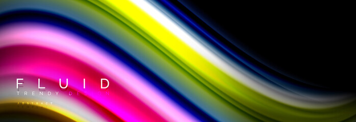 Fluid wave line background or pattern. Geometric technology abstract background. Movement effect.