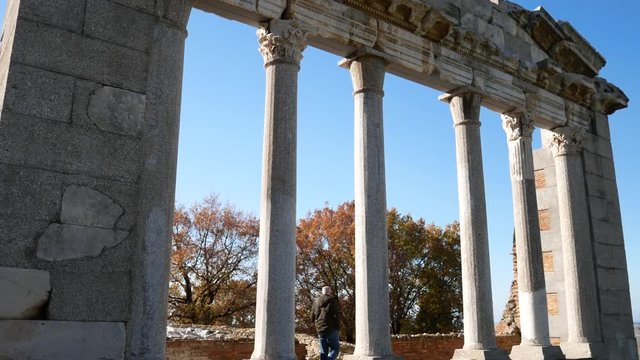 Apollonia Archaeological Park, Fier Prefecture, Albania - december 28 2018: Monument of Agonothetes in Apollonia (Illyria)
