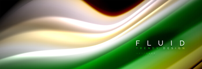 Fluid wave line background or pattern. Geometric technology abstract background. Movement effect.