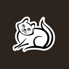 Abstract icon of a cat.