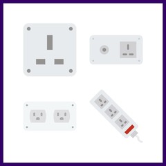 4 switch icon. Vector illustration switch set. socket icons for switch works