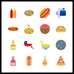 16 sauce icon. Vector illustration sauce set. mustard and pizza icons for sauce works