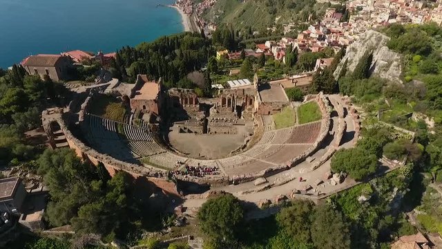 Taormina in Sizilien - Flugaufnahme