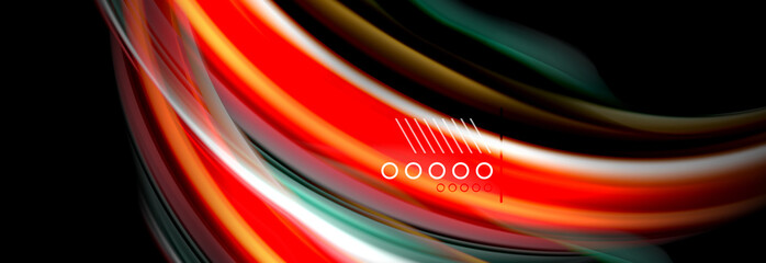 Rainbow color fluid wave lines flow poster. Wave Liquid shapes design