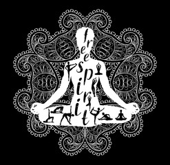Yoga meditation Silhouette, Black and white