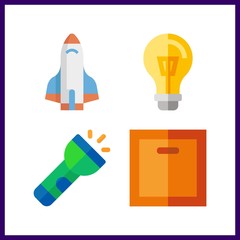 4 off icon. Vector illustration off set. turned off and flashlight icons for off works