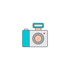 camera photography application icon flat vector