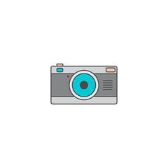 camera photography application icon flat vector